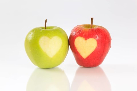 Red and green apple