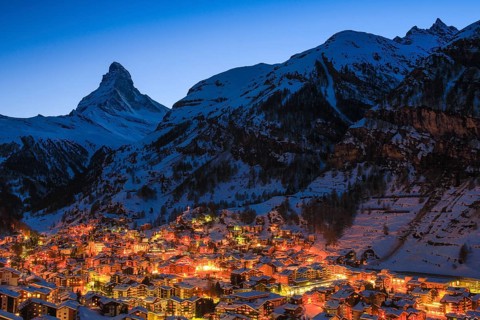 Village of Zermatt and Matterhorn