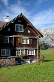 Farmhouse with wooden shingles