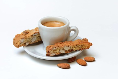 Cantucci and cup of espresso