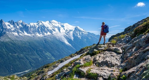Hiker on a hiking trail
