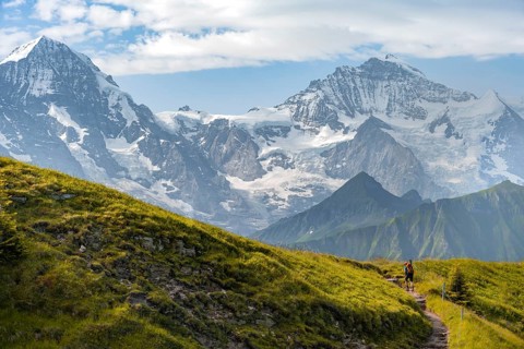 Hiker on hiking trail