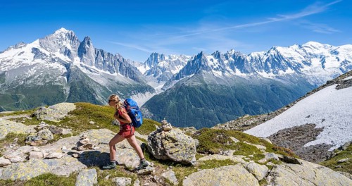 Hiker on hiking trail