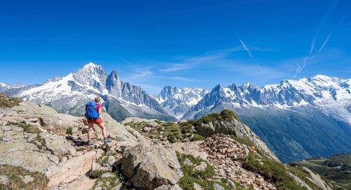 Hiker on hiking trail