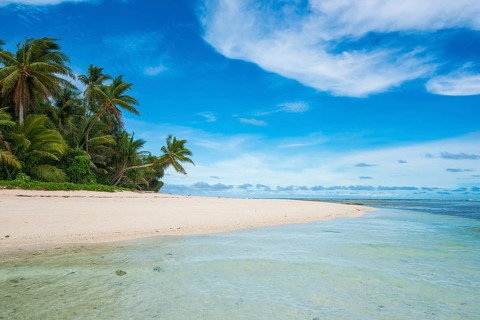 White sand beach and turquoise water