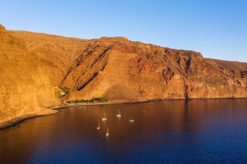 Playa de Argaga and Barranco de Argaga in the evening light