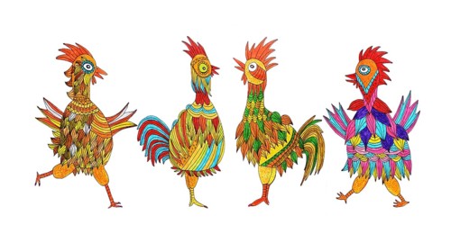 Four chickens
