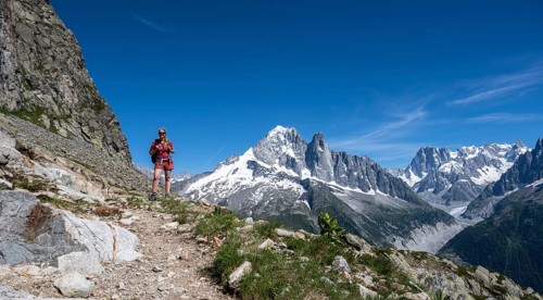 Hiker on hiking trail