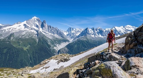 Hiker on hiking trail