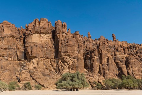 Rock wall at Guelta d'Archei waterhole