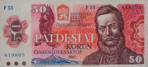 Old Slovak 50 Korun banknote with portrait of Ludovit Stur