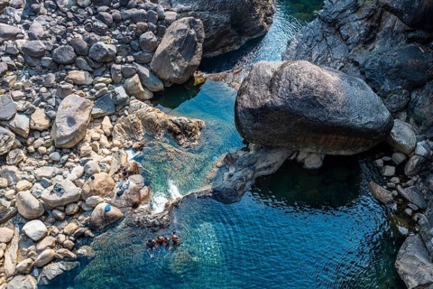 Huge boulders in a valley
