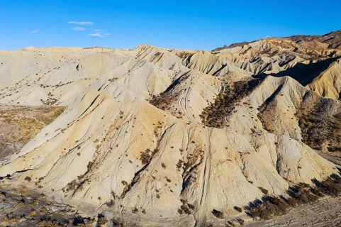 Bare ridges of eroded sandstone in the Tabernas Desert