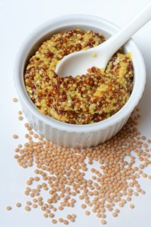 Coarse-grained Dijon mustard in shell