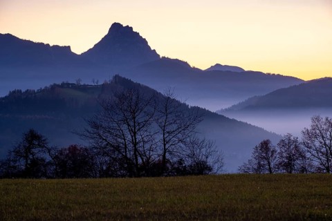 Sunset with fog