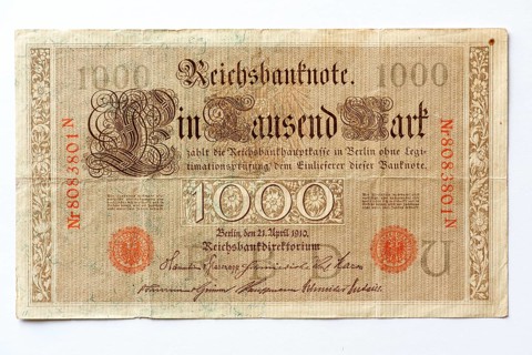 Banknote over thousand Mark