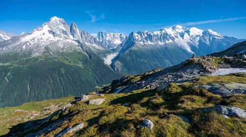View of the Mer de Glace glacial valley