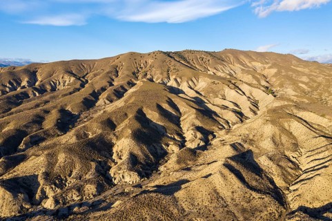 Bare ridges of eroded sandstone in the Tabernas Desert