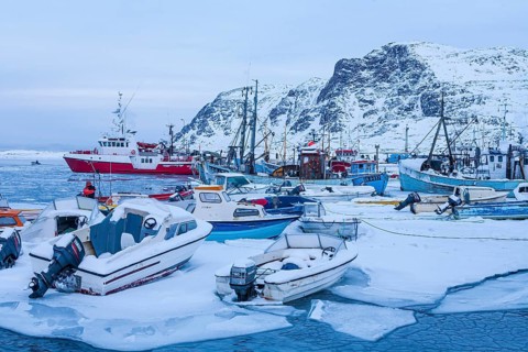 Fishing boats in the ice