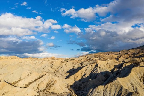 Bare ridges of eroded sandstone in the Tabernas Desert