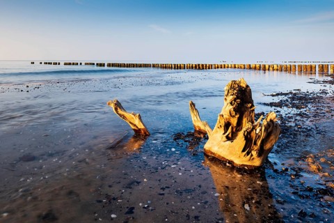 Evening at the beach of the Baltic Sea
