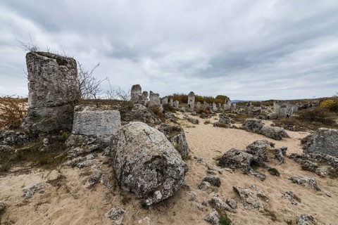 Stone desert Pobiti Kamani rock phenomenon