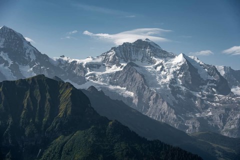 Snow-covered mountain peaks