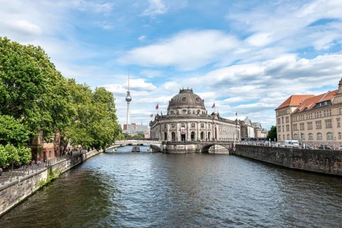 Bode Museum and television tower with Spree River