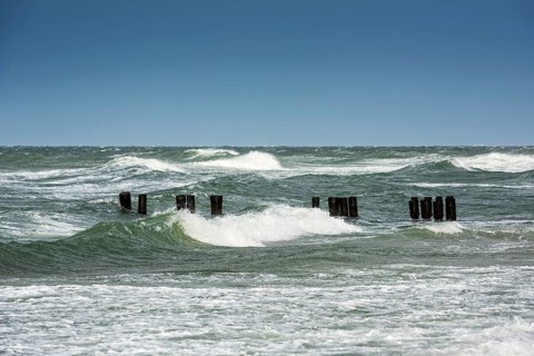 Winter storm at the Baltic Sea