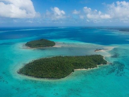 Aerial of the lagoon of Wallis