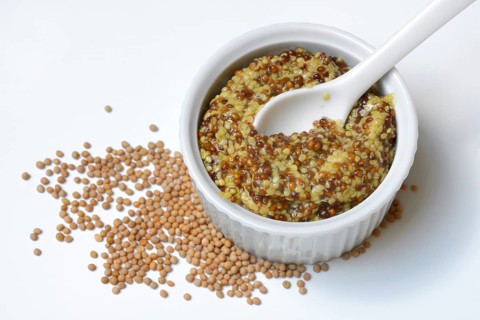 Coarse-grained Dijon mustard in shell