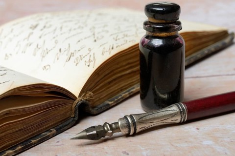 Penholder with quill