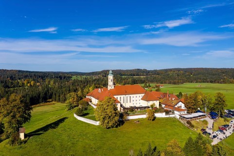 Aerial view of Reutberg Monastery