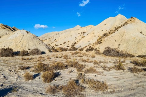 Bare ridges of eroded sandstone in the Tabernas Desert