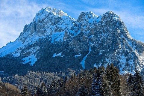 Dent d'Oche peak in winter