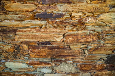 Traditional schist pattern of the wall in Douro River Valley