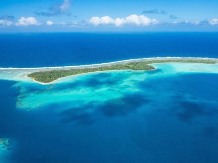 Aerial of the lagoon of Wallis