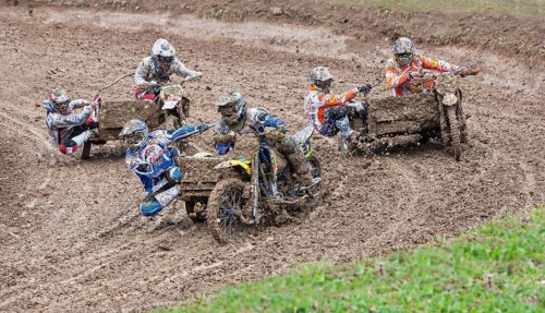 Motorcycle team at a motocross race