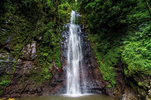 Waterfall of Sao Nicolau in the jungle of Sao Tome