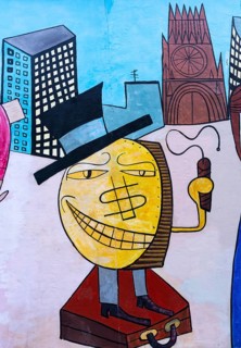 Graffiti Doin It Cool For The Eastside with human coin with explosive device