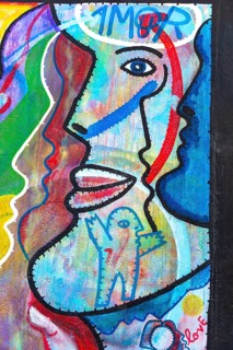 Graffiti O Povo Unido Nunca Mais Sera Veicido with colorful face