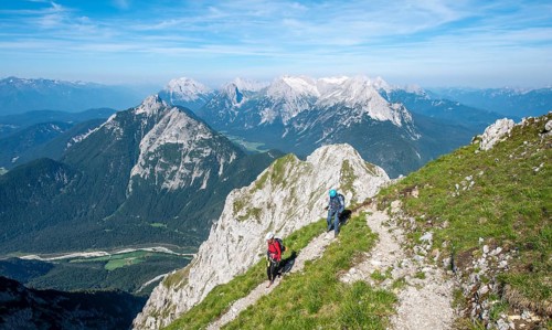 Climbers hiking