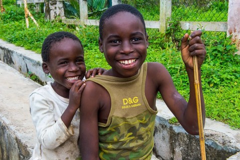 Curious young boys