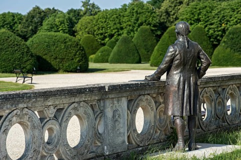 Statue of Prince Nicholas Esterhazy on a railing