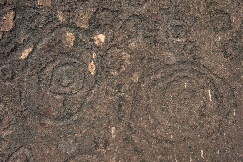 Prehistoric rock carvings in the Unesco world heritage sight Lope national park
