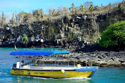 Empty excursion boat coming into port