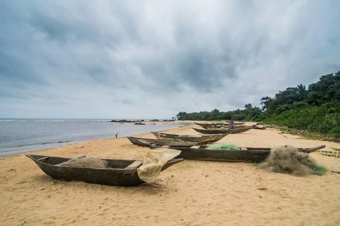 Fishing boats on the beach of Kribi