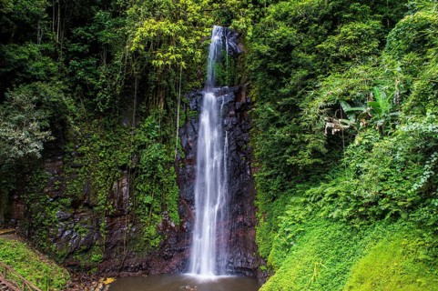 Waterfall of Sao Nicolau in the jungle of Sao Tome