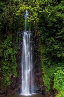 Waterfall of Sao Nicolau in the jungle of Sao Tome