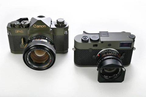 50 years difference: limited edition special edition Canon F-1 ODF-1 in military olive drab finish from 1971